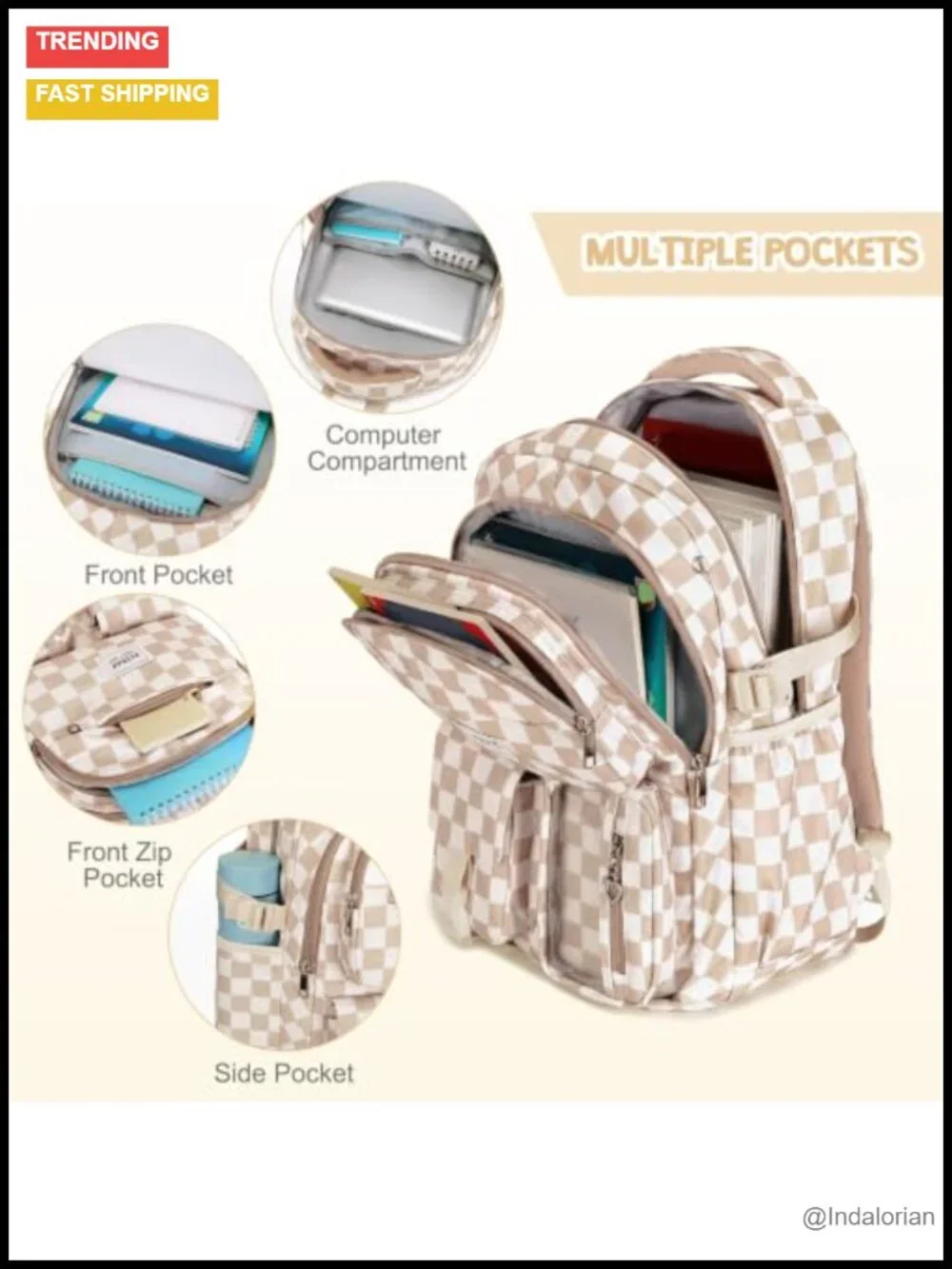 3-in-1 Backpack Set with Lunch Bag & Pencil Pouch, Laptop Backpack for School,